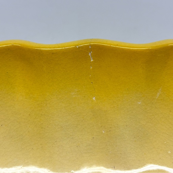 Vintage Los Angeles Potteries Green and Yellow Ceramic Decorative Dish AS IS - Picture 8 of 11